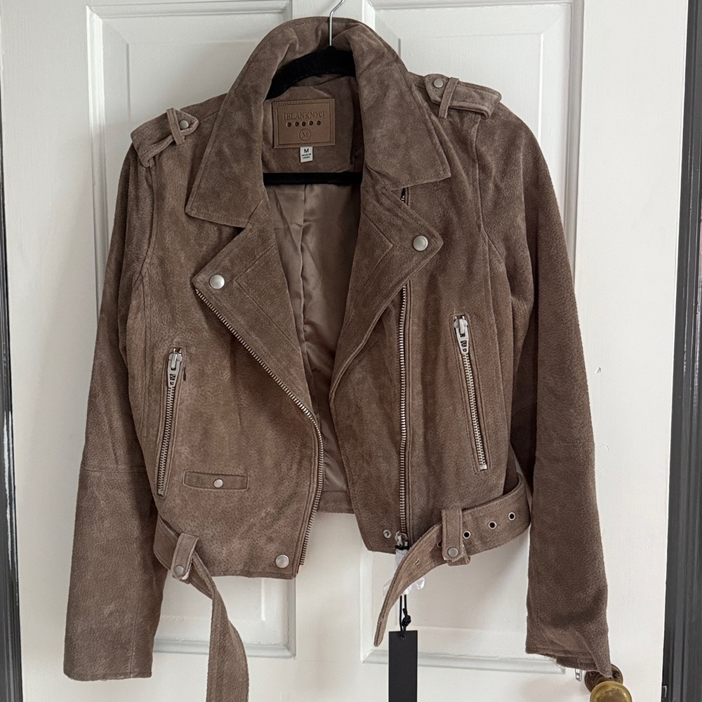 Blank NYC Tan Suede Moto Jacket - Picture 2 of 6